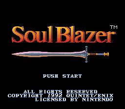 Soul Blazer title screen