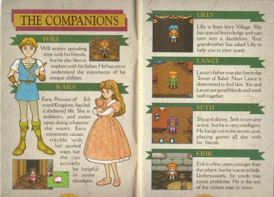 Illusion of Gaia - Characters