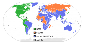 Map of PAL, NTSC and SECAM